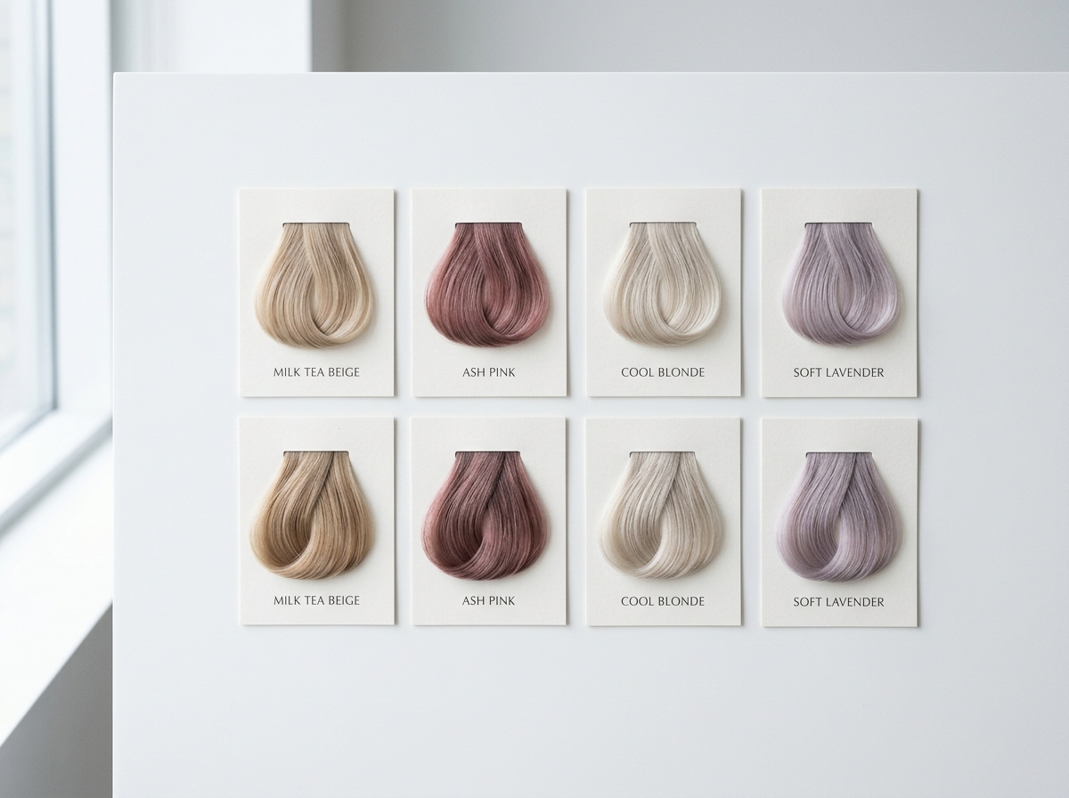 トレンドヘアカラーのスウォッチ構成